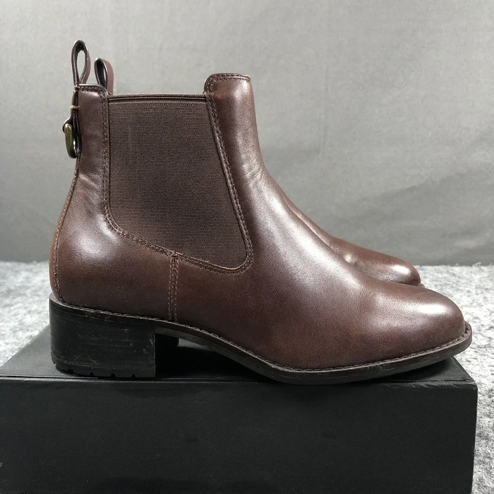 Cole Haan Grand.OS Boots Womens 6 B Brown Leather Waterproof Chelsea Ankle